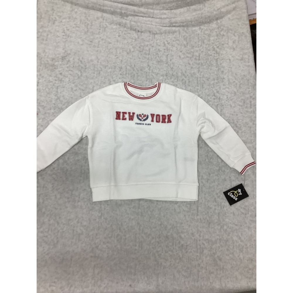 Art Class Kids XXL 16/18 New York Tennis Club Graphic Sweatshirt White Red